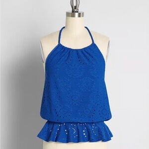 ModCloth Sought After in Sapphire Halter Top